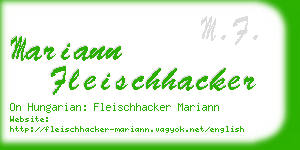 mariann fleischhacker business card